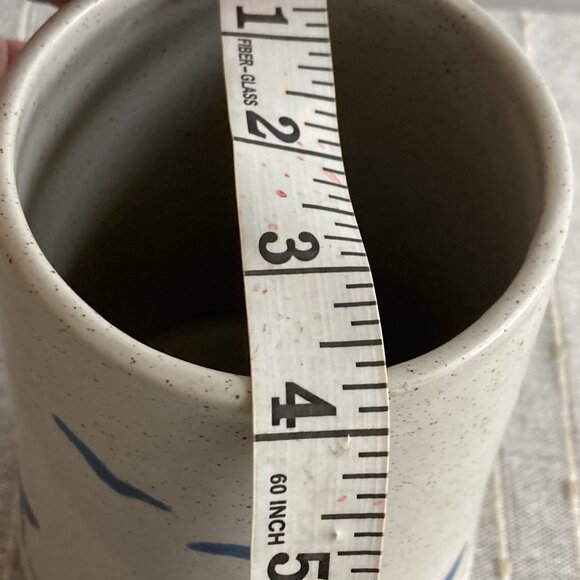 Vintage Sanibel Pottery Stoneware Vase Blue Seagulls and Sandpipers Made In USA - Picture 8 of 9